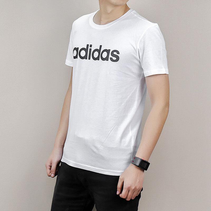 adidas Neo T Shirts Men's White Crew Neck Moderate CV6963