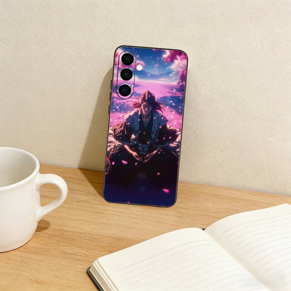 B-Bleach Anime K-Kuchiki Byakuya Colorful  Phone Case For Samsung Galaxy A73,A72,A71,A70,A53,A52,A51,Others Soft Black Cover