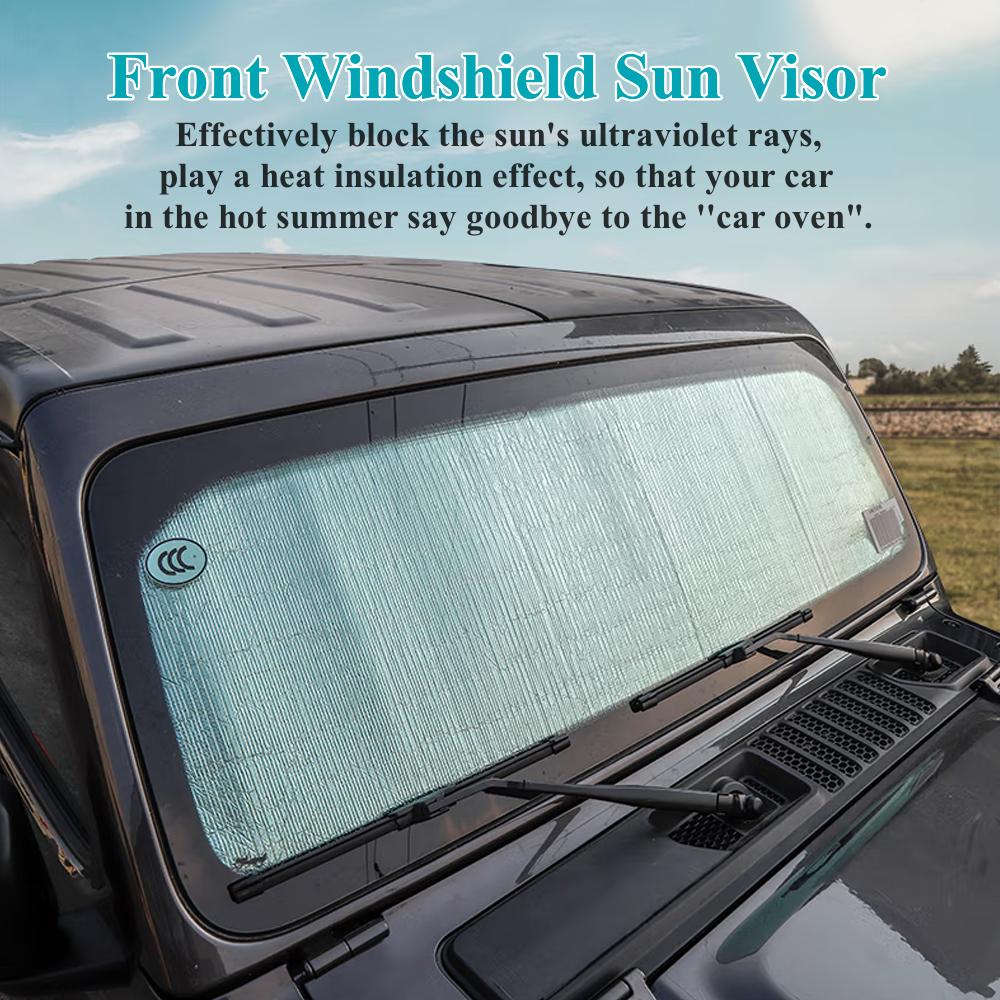 Auto Frontscheibe Anti UV Sonne Windschutzscheibe Sonnenschirm Abdeckung für Jeep Wrangler JL Gladiator JT 2018-2023 Auto Innen
