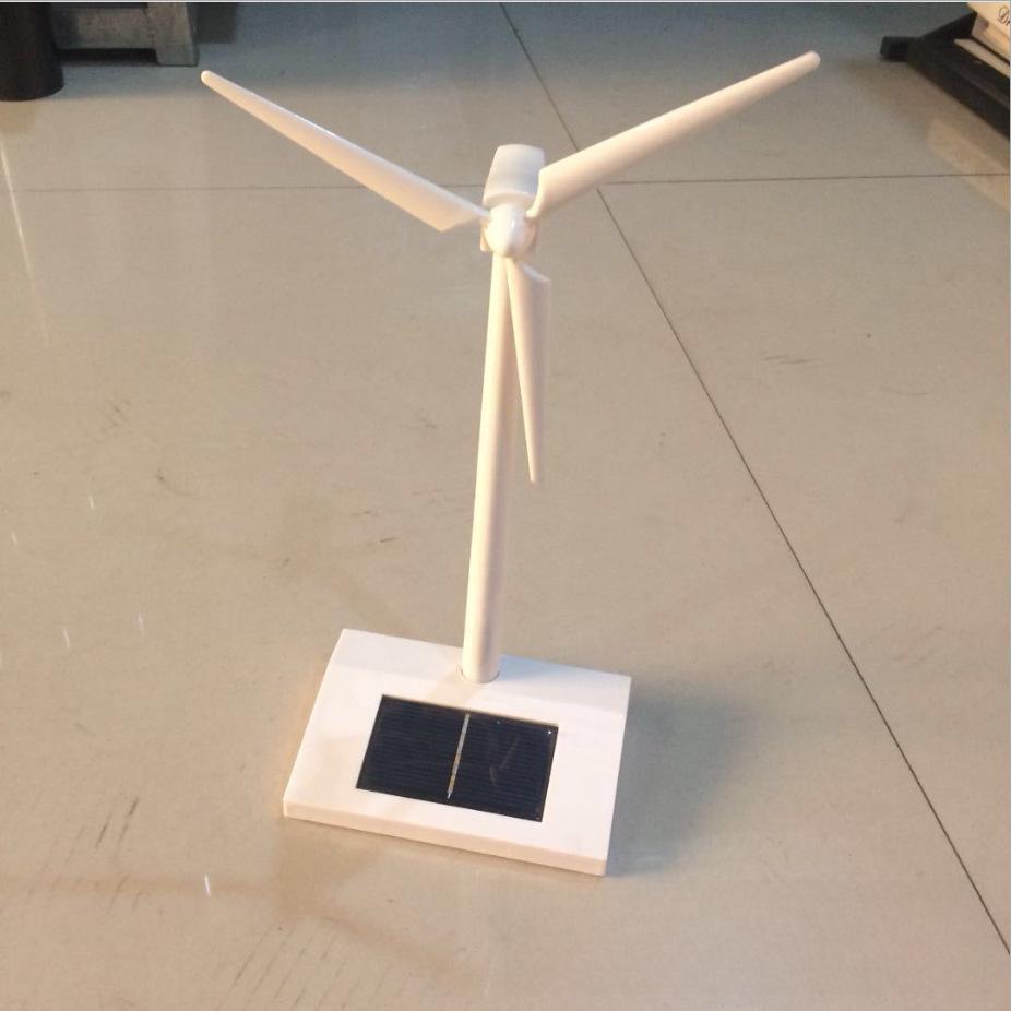 Solar-Powered DIY Plastic Windmill Model Kit - Handcrafted Ornaments and Gifts
