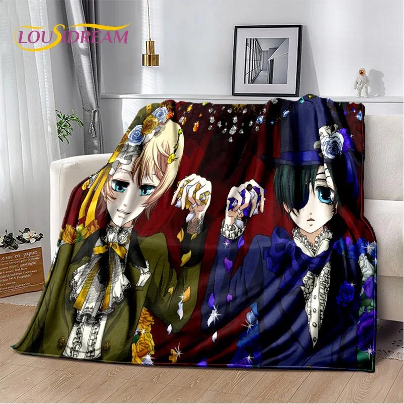 Multifilmi Black Butler Anime 3D tekk, pehme tekk koju Magamistoa voodi Diivan Piknikuks Reisikontori puhkekate Laste tekk