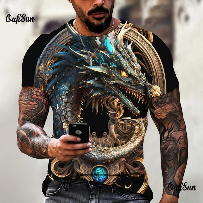 Herren Sommer 3D Druck Totenkopf personalisiert cooles Druckmuster Punk Rock Retro Herren Trendiges Cooles Kurzarm T-Shirt