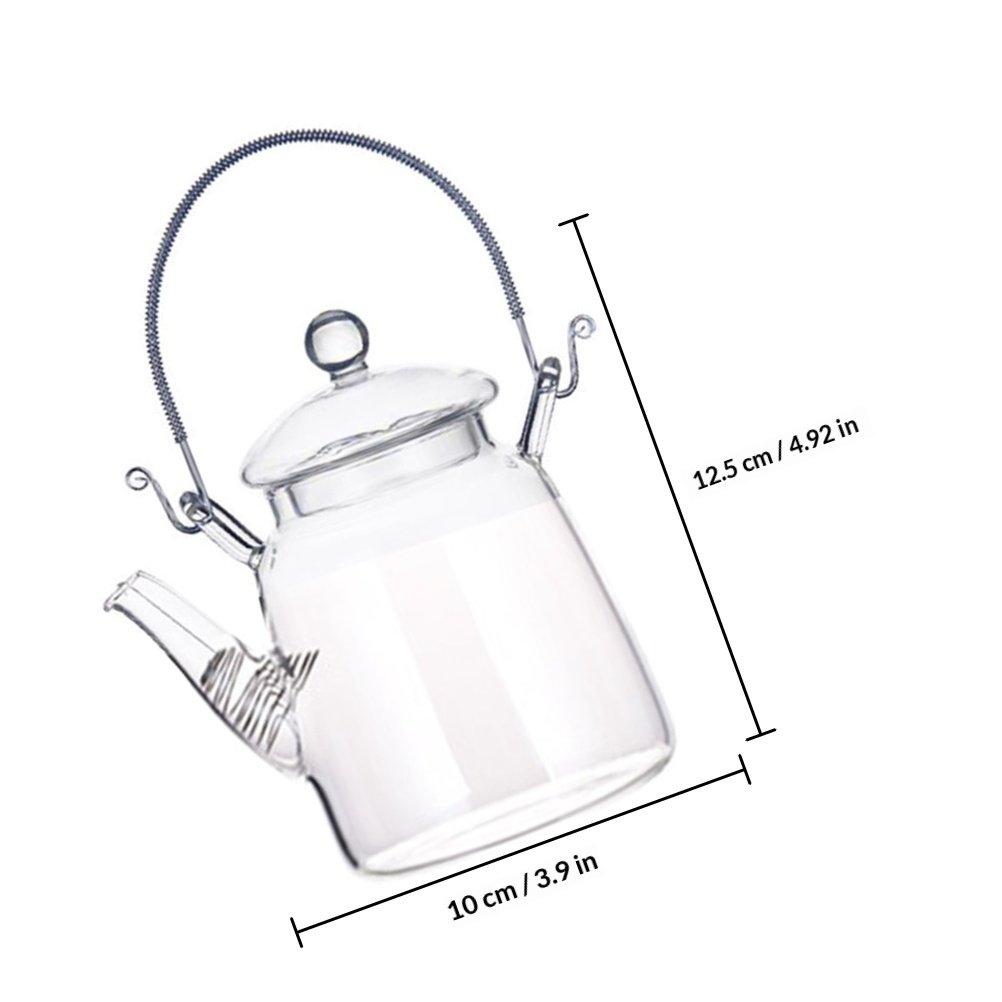 Glass Tea Kettle for Stovetop Induction Heating Transparent Heat-Resistant Tea Brewing Pot Elegant Simple Design Household