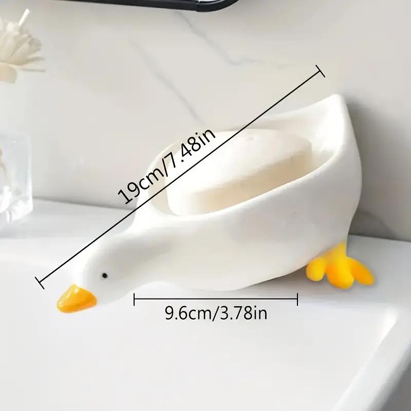 Duck Drain Soap Box, Cute High-End Soap Box For Bathroom, Exquisite Decorative Ornament For Washbasin