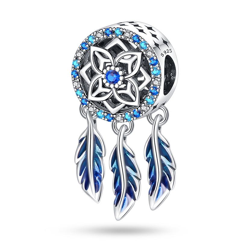 Copper Metal Colorful Dreamcatcher Charm Bead Components Pendant Bead Components Compatible With Authentic Original Bracelets Elegant Exquisite Do It