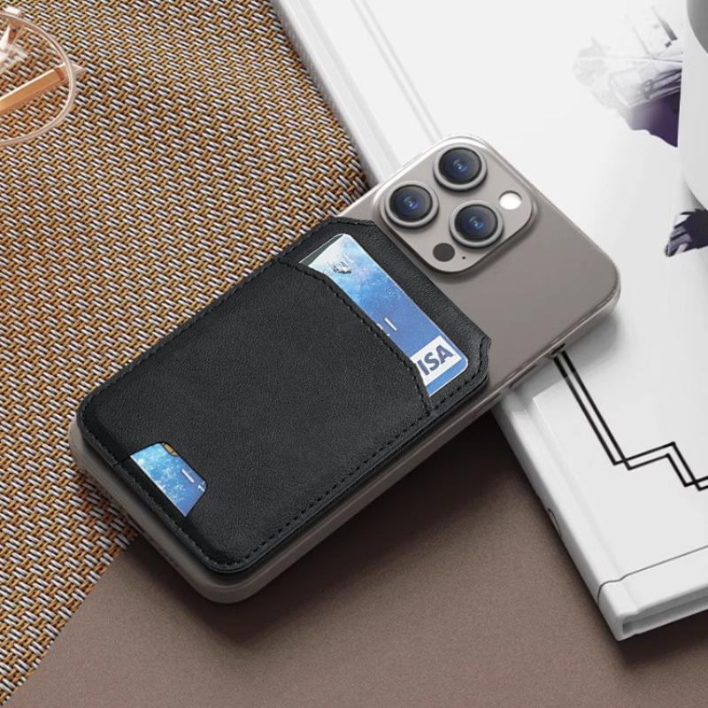 1 Piece Leather Magnetic Card Holder Wallet For Phone16/15/14/13/12 Series With Adjustable Holder Magnetic Magsafe Wallet Stand
