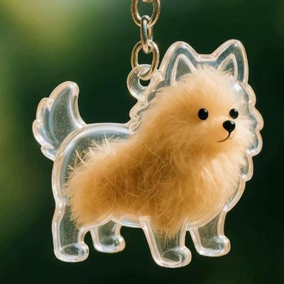 Dog Shape Pet Hair Storage Box Transparent Diy Handmade Pet Hair Keychain Backpack Decor Accessories Souvenir Collection Gift