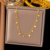 Stainless Steel Simple Fashion Waterdrop Pendant Necklace for Women Trendy Waterproff Chain Neck Party Jewelry Gifts