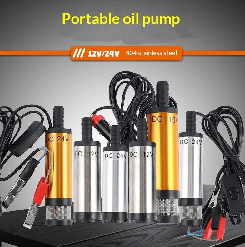 12/24V Electric Fuel Transfer Pump Car Oil Change Fuel Pump Electric Diesel Water Pumping Refueling Tools For Diesel Water Pump