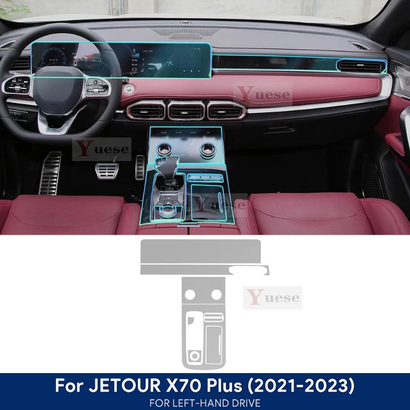 Auto-Navigationsbildschirm Getriebeschaltung Innenraum TPU-Folie Schutzaufkleber Kratzfester Aufkleber für Jetour X70 Plus -