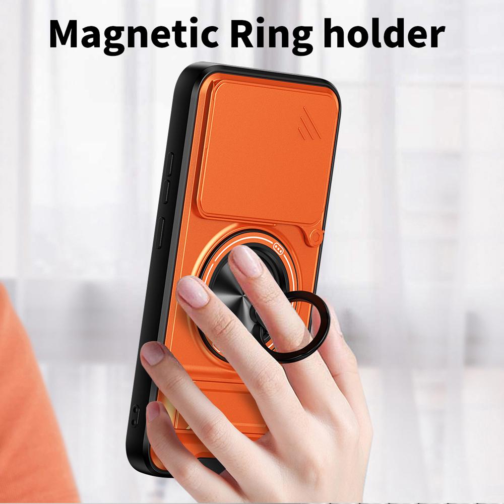 KEYSION Magnetic Phone Case for Xiaomi POCO M8 5G M8 Pro 5G Slide Camera Protection Upright Kickstand Ring Shockproof Back Cover
