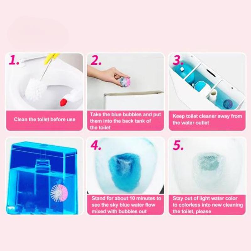 Two Tone Bubble Toilet Cleaner Rose Fragrance Toilet Cleaning Agent Long-Lasting Deodorizers and Retaining Fragrance
