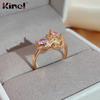 Kinel Colorful Crystal Flower Ring For Women