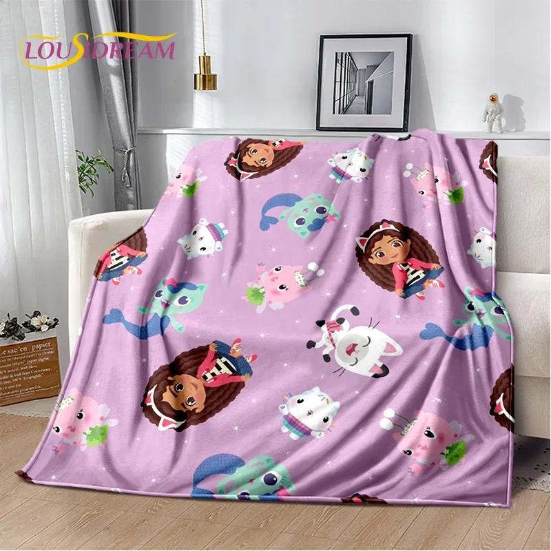 Süße Gabbys Puppenhaus-Cartoon-Decke, weiche Überwurfdecke für Zuhause, Schlafzimmer, Bett, Sofa, Picknick, Reisen, Büro, Ruhebezug, Decke, Geschenk