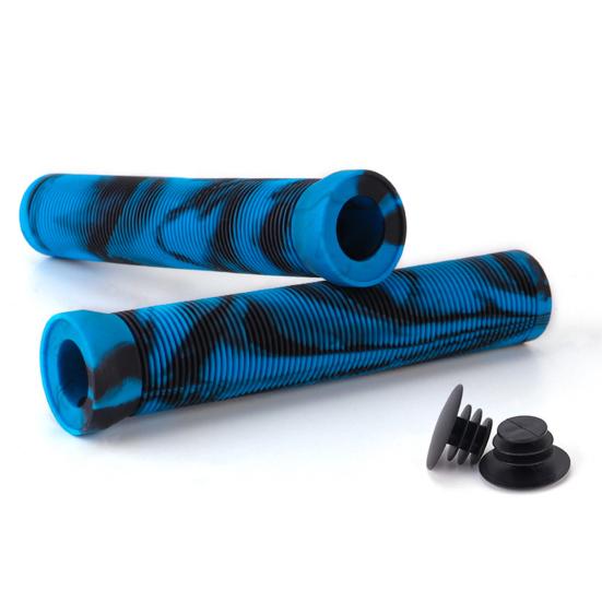 1 Pair Bicycle Handlebar Cover with Plugs Comfortable Shock Absorption Anti-Slip Rubber Bike Grips Right/Left Handlebar Grips for MTB Road Bike