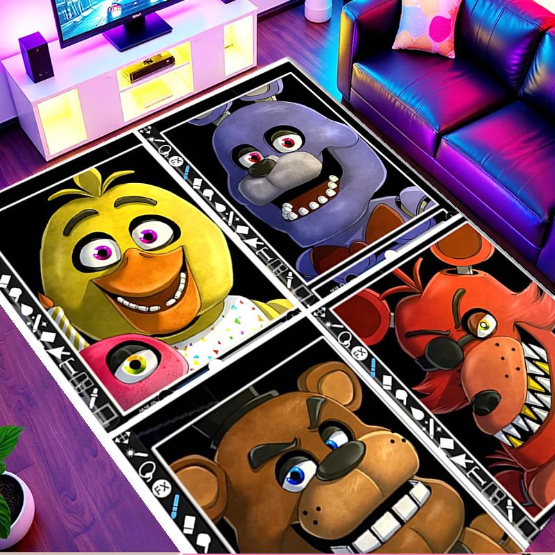 Five Nights at Freddy's Print Vloerkleed, Wasbaar Vloerkleed, Voor Entree Slaapzaal Wasruimte Kantoor Studiekamer, Woondecoratie Verjaardag Kerstcadeau