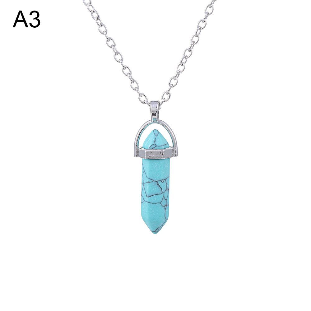 Chakra Point Pendulum Natural Crystal Necklace Quartz chain Stone Pendant Jewelry Accessories