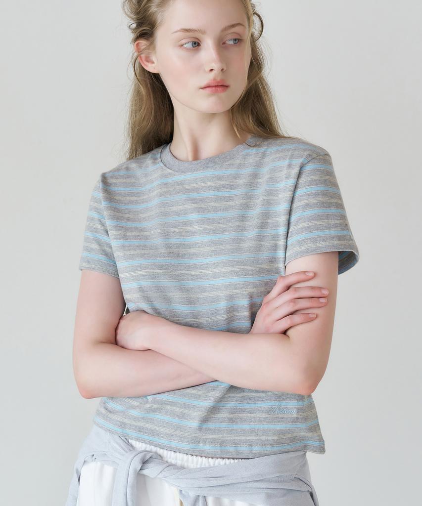 LETTERA Mini Logo Detail Stripe T-Shirts