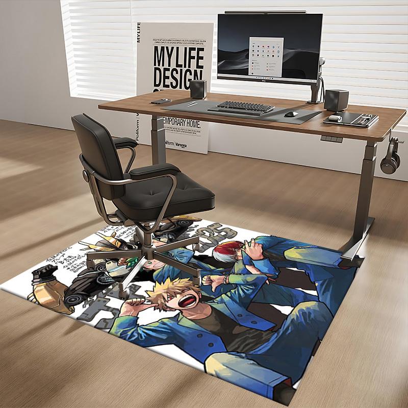 1pc Boku no Hero Academia Midoriya Izuku Chair Mat - Anime Cartoon Design Office Desk Pad, Non-Slip Carpet for Home Decor, Suitable for All Seasons.T0