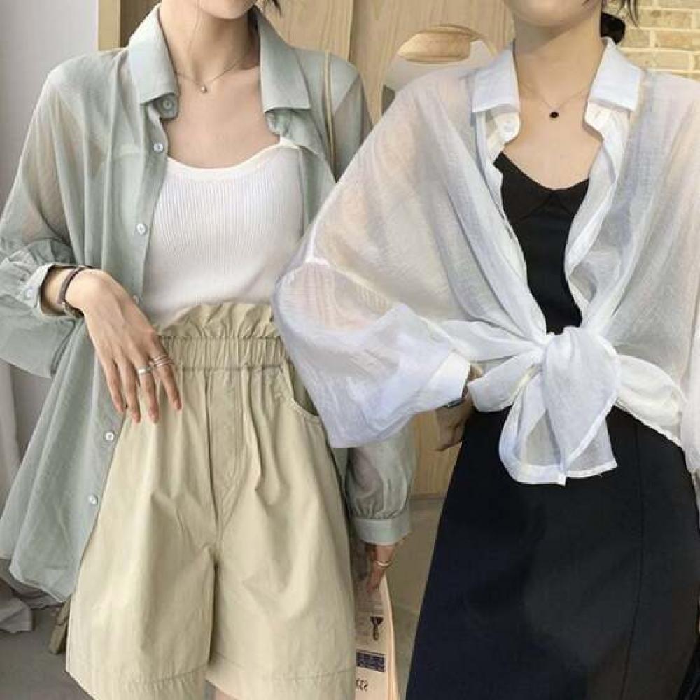 Shop Women S Summer overSized Sheer Shirt blouSe Won Wbl Wfg2kcp