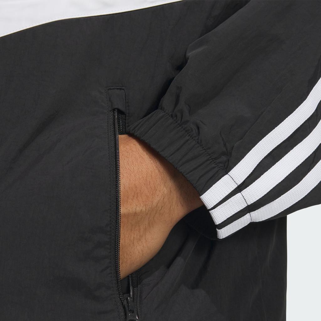 adidas Originals Adicolor Windbreaker Retro Three Stripes Logo Hooded Jacket Men Jacket Black JM7260