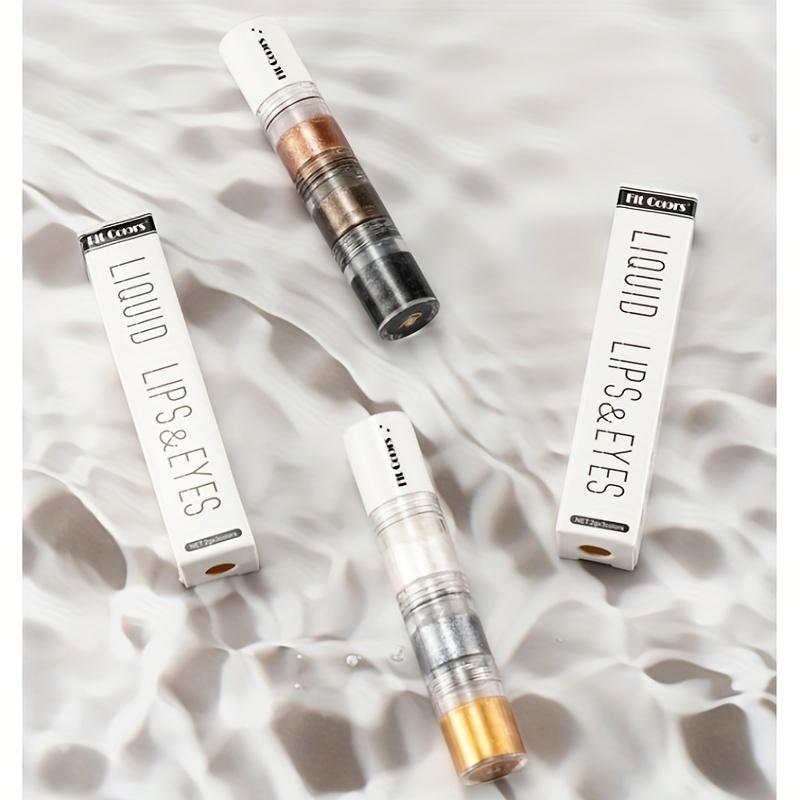 3 Sections Smoky Makeup Water Eye Shadow Diamond Liquid Is Not Easy To Take Off Makeup Waterproof Pearlescent Fine Flash Eye Shadow Liquid Lip Liquid