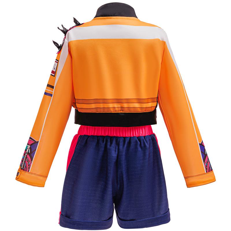 New Halloween Costume Girl Street Dance Set Embroidered Top+shorts Set Hip-hop Dance Stage Performance Set