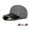 Autumn Winter Houndstooth Wool Baseball Cap Women's Peak Cap Sunscreen Sun Hat