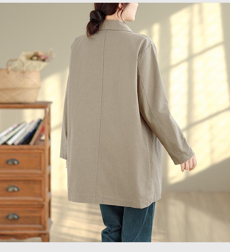 Women's Mid-Length Trench Coat - 2025 Autumn/Winter Korean Style, Casual & Versatile Literary Design