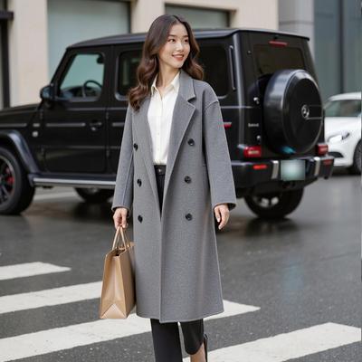 100% Wool Women Coat Autumn Wool Long Coat Handmade Pea Coat Winter Warm Wool Long Jacket Overcoat