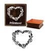 Printtoo Square Flower Wreath Wooden Rubber Stamp Craft Textile Brown Stamps-2 X 2