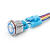 HUIJUN 22mm 7A Metal Push Button Switch with Blue LED Ring Light