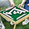 Mahjong Table Family Table Games Portable Travel Mahjong Table Foldable Table with Chinese Mahjong Tiles Set for Home Party