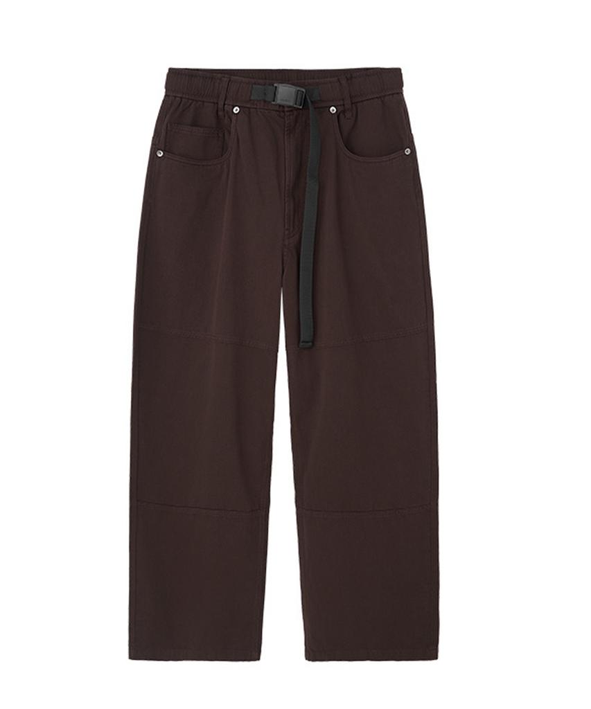 Beoteunseoul Gorpcore Double Knee Webbing Belt Cotton Pants (3 Colors)