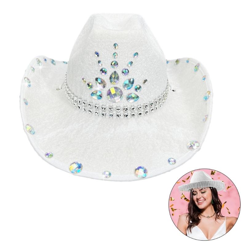 Bachelorettes Party Cowboy Hat Nightclub Cowgirl Hat Women Wide Brims Western Hat