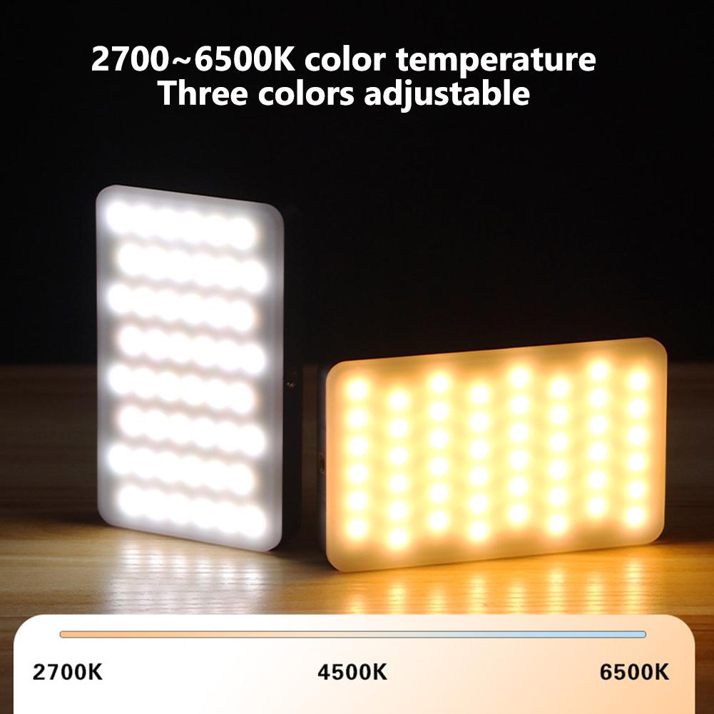 LED-kamerafackla 2700-6500K Handhållen utfyllnadslampa Uppladdningsbar fotobelysning Bärbar ljuspanel för fotografering