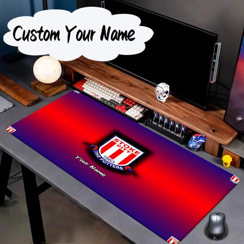 Custom Name Mouse Pad Stoke City Football Club Mouse Pad, Gaming Mouse Pad, Keyboard Pad, Desk Decor for Computer Notebook Fan Birthday Gift