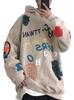 Long Sleeve Hoodie with Back Loose Plus Hip Korean Size L [foveitaa] Men's Print, Fit, Casual, Stylish, Sizes, Hop, Popular, Style, Fall/Winter Wear,