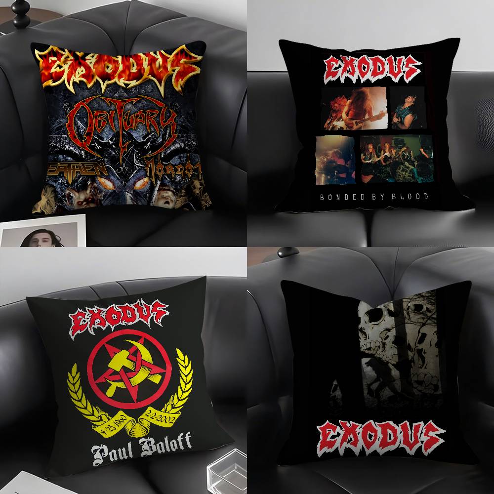 Rock Band-E-Exoduss Pillow Case Plush Fabric Soft Pillowcase Double Sided Print Cushion Cover Household Gifts