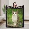 Amante divertente di Gatti e Gufi. Meowl Gatto Meme di Tendenza Coperta Super Calda Plaid Morbido Divano Letto Coperta in Flanella Copri Letto Divano