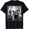 Scared Raccoon Selfie With Sasquatch Bigfoot Funny Raccoon T-Shirt