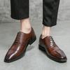 Fashion Brogue Business Men's Leather Shoes Fashionable and Versatile Gentleman Style Office Wedding Outdoor Party Men's Plus Size Shoes