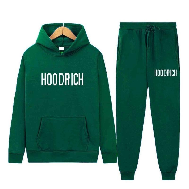 Men's Hooded Hoodie Letter Print Sports Leisure Costume Set 2 Pieces