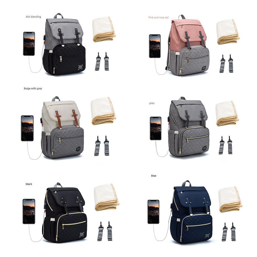 LEQUEEN Diaper Bag Baby Care Stroller Bag Multi Function Large Capacity Nappy Bag Organizer with Changing Pad Backpack Mommy Bag