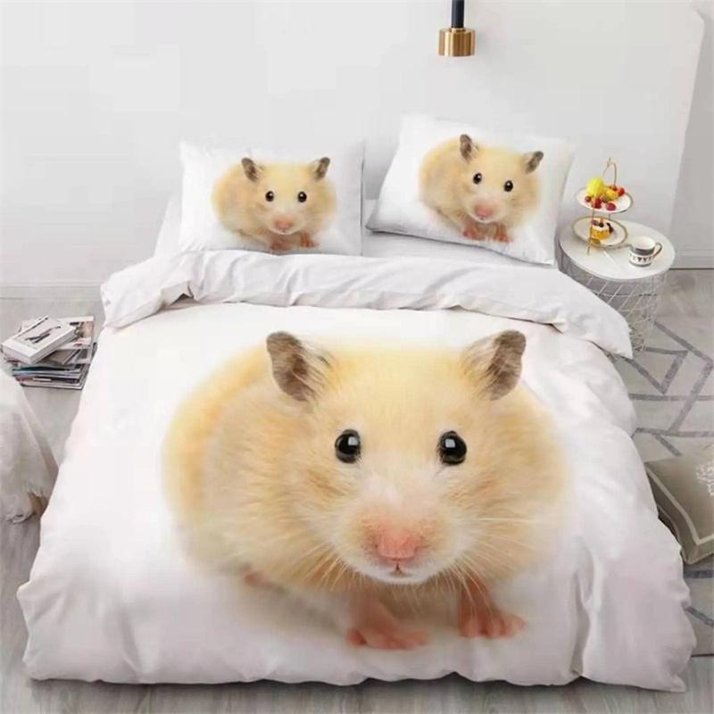 Hamster Dynetrekk Familie Kjæledyr Marsvin for Kvinner Barn Gutter Jenter Nydelig Mini Dyr Dynetrekk for Soveromsdekorasjoner