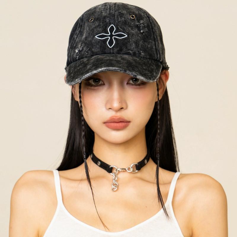 Cotton Baseball Cap With Embroidered Clover Pattern Adjustable Sun Protection Casual For Spring Autumn