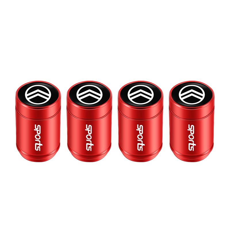 AEQ4 4pcs Car Wheel Tire Valve Caps Air Stem Covers For Citroen DS3 DS4 Cactus C1 2CV Jumpy C8 C-Elysee C15 C4L Spacetourer CelyseeC6
