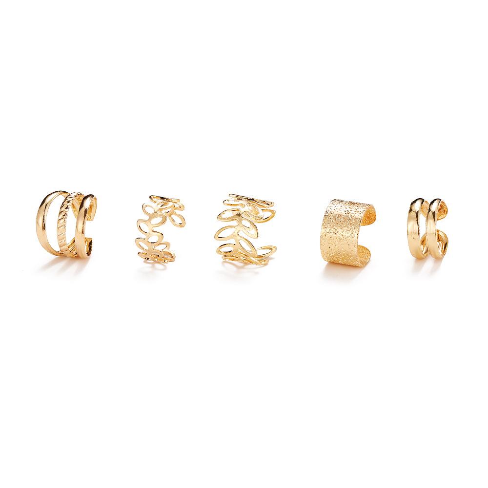 Personalized and Fashionable Cartilage Leaves, Double-layer Ear Studs Without Ear Holes, Ear Clips003