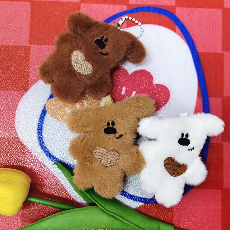 Cartoon Love Crooked Bear Doll Pendant Cute Bear Backpack Accessories Couple's Keychain Pendant