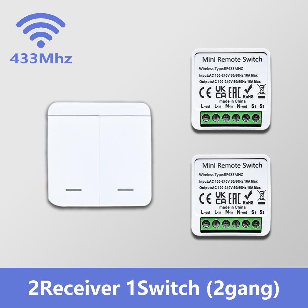 RF 433MHz Smart DIY Wireless Switch 1/2/3 Gang 86 Wall Panel Remote Control Relay Module for Home LED Light Automation System